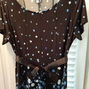 Avenue navy mixed dot Fit and Flare dress